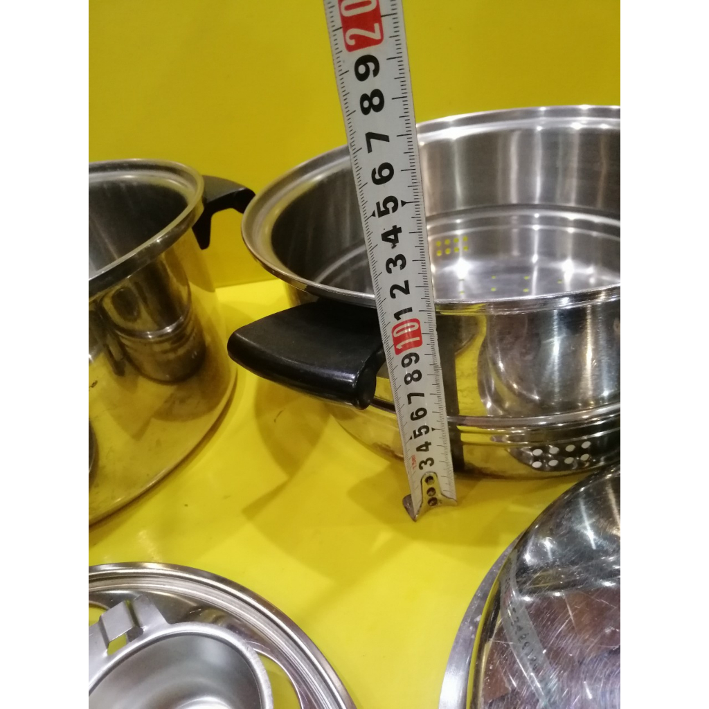 Bộ nồi hấp inox Amway Queen (Mỹ xuất Nhật), size 27cm, cao 12-19cm (mã 1008), Dùng được bếp từ