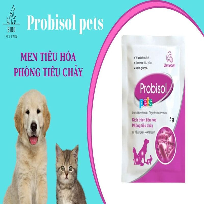 Men tiêu hóa cho chó mèo Probisol pets hỗ trợ tiêu hóa giảm mùi hôi phân phòng tiêu chảy tăng sức đề kháng gói 5g