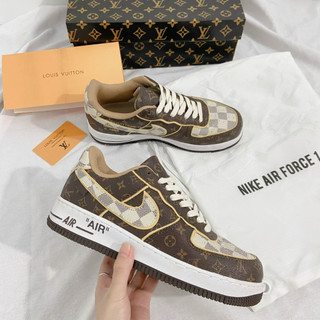 Giày af1 LV nâu phiên bản cao cấp nhất 2023 ,giày sneaker nam nữ AF1 LV nâu full size nam nữ +tẩy giày