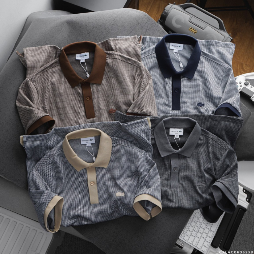 Áo Polo Nam Cộc Tay Lcst, Form slim, vải cotton dệt chính phẩm dư xịn, 3 colors, Hàng VNXK