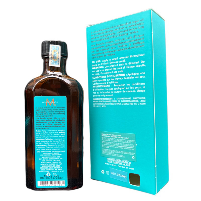 🌼Chính hãng 🌺 Tinh dầu dưỡng phục hồi tóc hư tổn khô xơ Moroccanoil Treatment Original 125ml