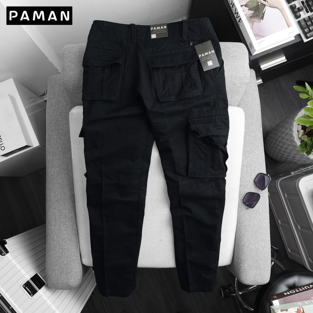 Quần cargo pants kaki túi hộp dài nam 55-79kg PAMAN 6 túi cao cấp dây kéo chất lượng 001QD