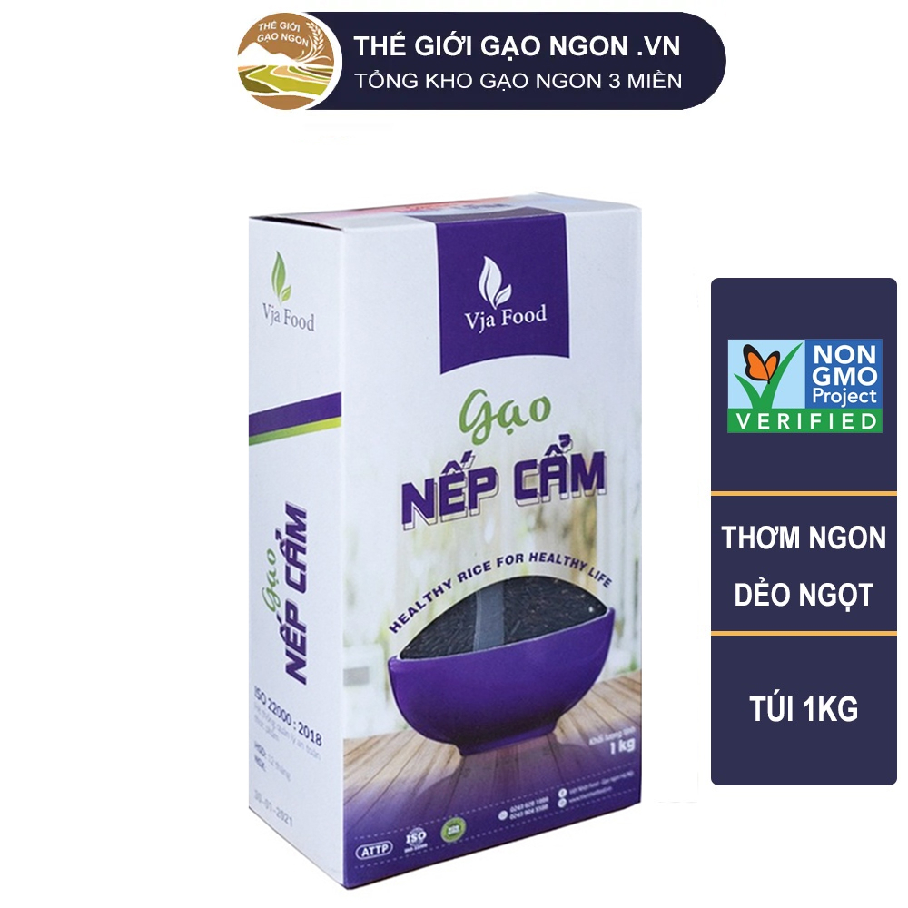 Gạo nếp cẩm VJA túi 1kg thượng hạng - Giá Sỉ, Date mới
