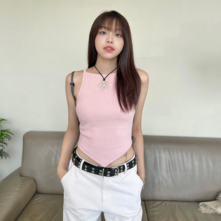 Janet studio • áo thun vạt tam giác hồng