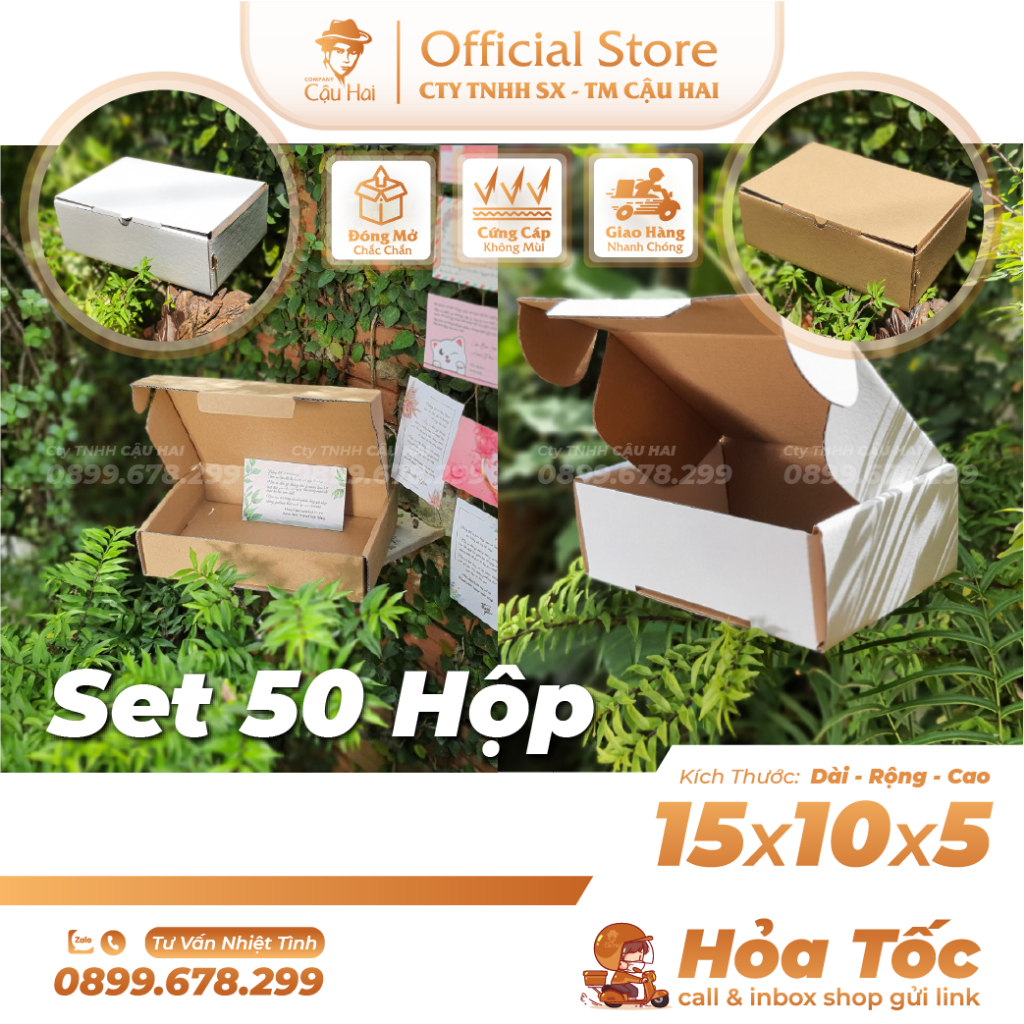 Set 50 Hộp carton 15x10x5