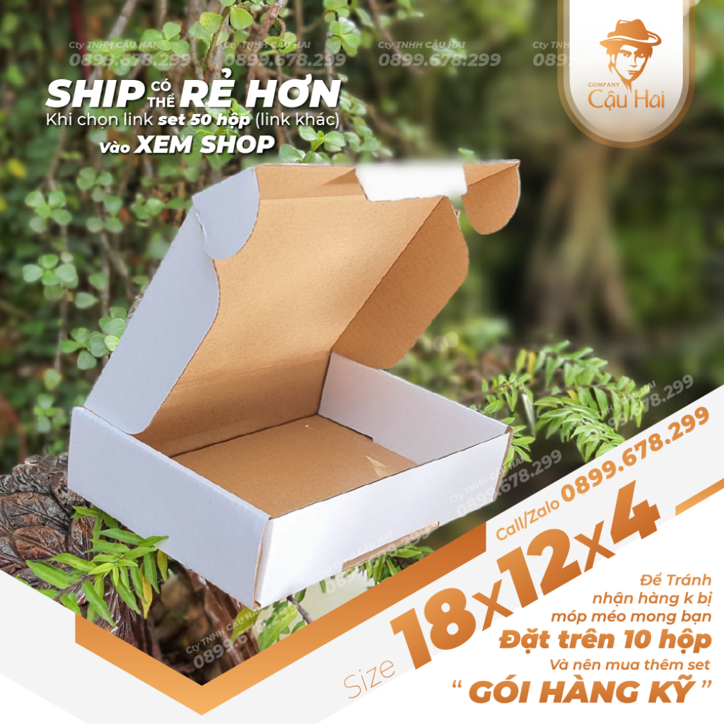 Hộp carton nắp GÀI 18x12x4