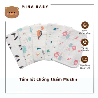 Lót chống thấm, lót vệ sinh cho bé Muslin 50x70cm