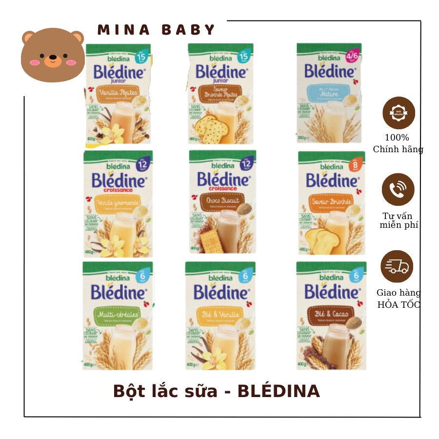 Bột lắc sữa Bledina Pháp cho bé đủ size