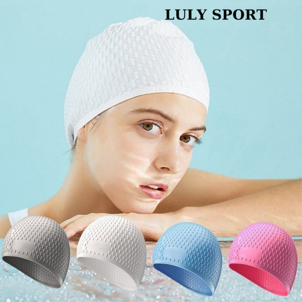 Mũ bơi người lớn LULY SPORT , nón bơi chất liệu silicon đàn hồi tốt, chống thấm nước