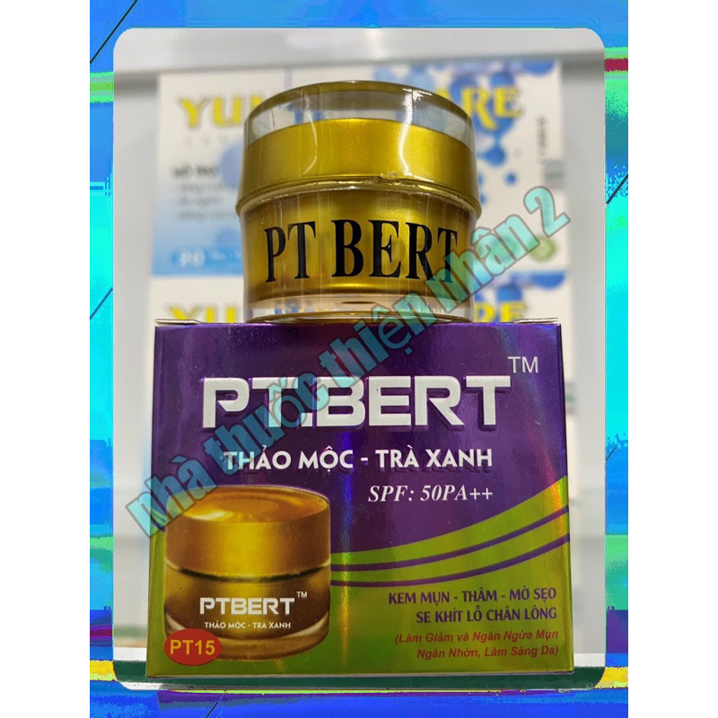 kem mụn, thâm mờ sẹo, pt bert thảo mộc trà xanh ( hộp 10g, 15g, 20g, 25g )