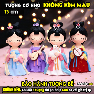 Tượng tô màu, CÔNG CHÚA CỔ XƯA 4 MẪU, size XL, thạch cao trắng (Không kèm màu), luyện vẽ, decor