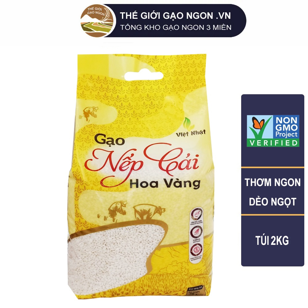 Gạo Nếp cái hoa vàng Việt Nhật cao cấp - Túi 2kg