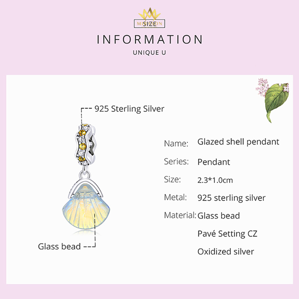 Charm Bạc S925 Con Sò Đá Màu Quyến Rũ - MIRASON - MCH2211