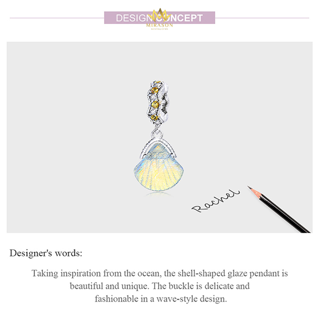 Charm Bạc S925 Con Sò Đá Màu Quyến Rũ - MIRASON - MCH2211