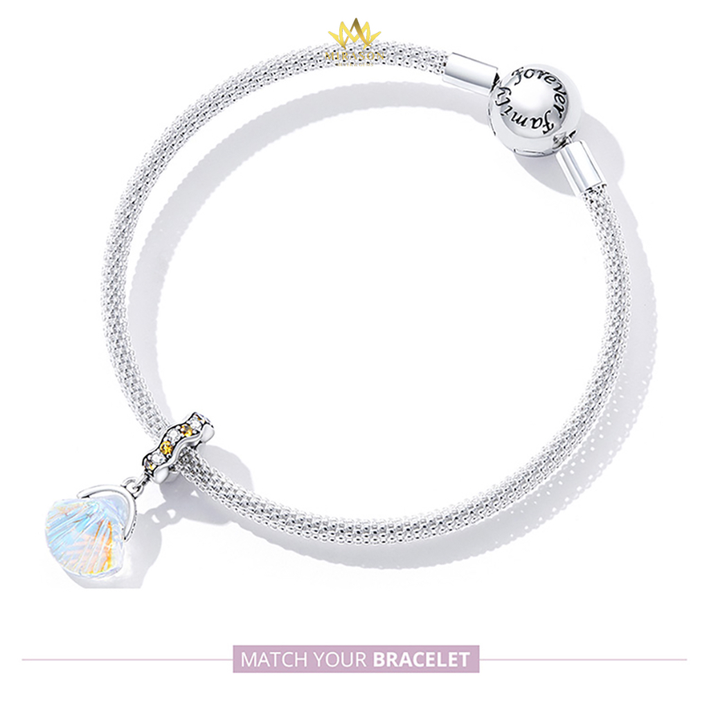 Charm Bạc S925 Con Sò Đá Màu Quyến Rũ - MIRASON - MCH2211