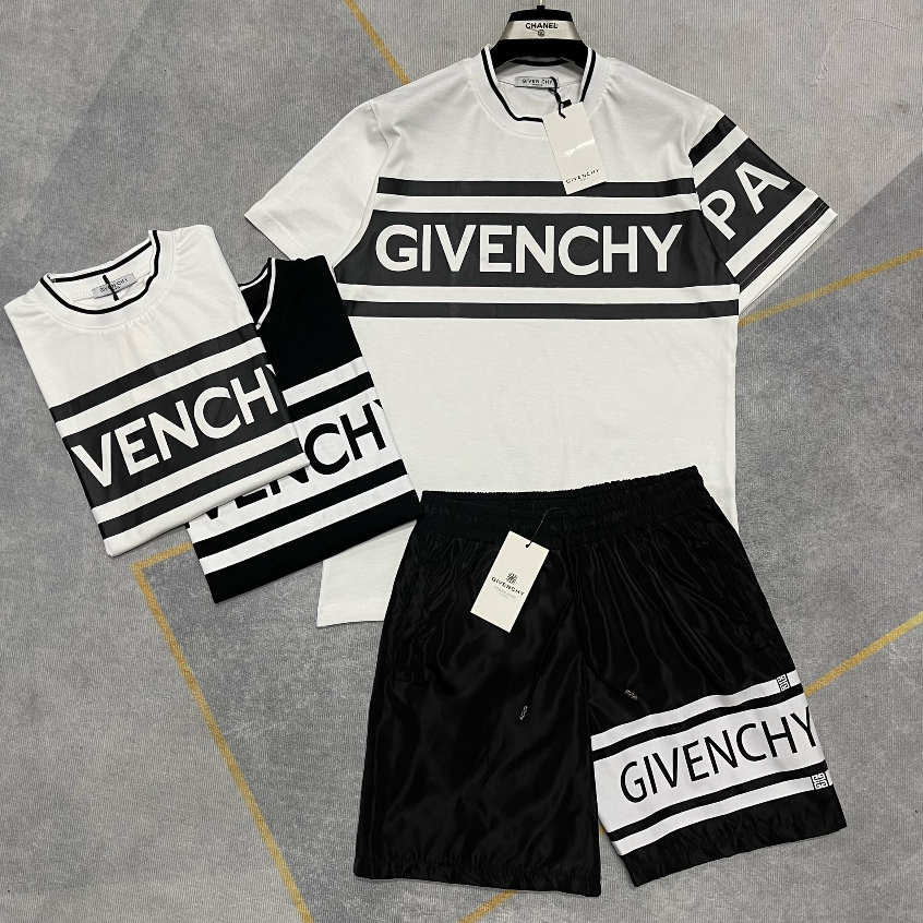 Bộ Quần Áo Gi. Ven Chi Phối Hai Màu Đen Trắng_ Bộ Thể Thao Mùa Hè Phân Khúc Hàng Đẹp