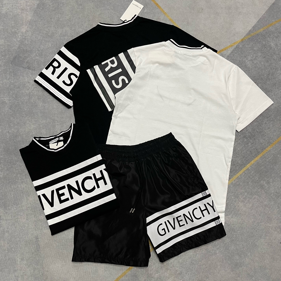 Bộ Quần Áo Gi. Ven Chi Phối Hai Màu Đen Trắng_ Bộ Thể Thao Mùa Hè Phân Khúc Hàng Đẹp