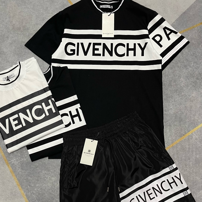 Bộ Quần Áo Gi. Ven Chi Phối Hai Màu Đen Trắng_ Bộ Thể Thao Mùa Hè Phân Khúc Hàng Đẹp