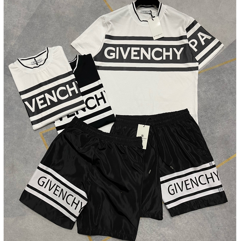 Bộ Quần Áo Gi. Ven Chi Phối Hai Màu Đen Trắng_ Bộ Thể Thao Mùa Hè Phân Khúc Hàng Đẹp