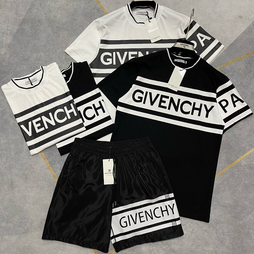 Bộ Quần Áo Gi. Ven Chi Phối Hai Màu Đen Trắng_ Bộ Thể Thao Mùa Hè Phân Khúc Hàng Đẹp