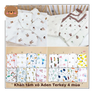 chăn xô aden tre turkey 4 lớp thêu viền cho bé
