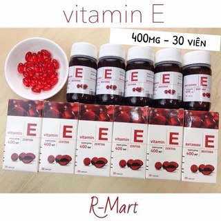 Vitamin E đỏ Nga Zentiva & Mirrolla 400mg & 270mg làm đẹp da, chống lão hoá hộp 30 viên
