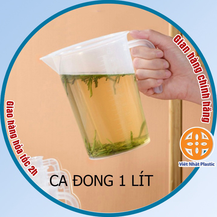 Ca đong nước, ca chia vạch 1L Việt Nhật 6071- Dụng cụ đo lường với dung tích sẵn tiện lợi, dùng làm bánh, nấu ăn