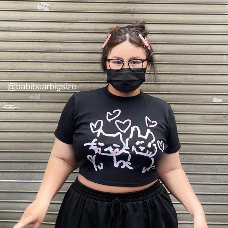 ÁO CROPTOP MÈO&THỎ CHẤT BOZIP BIGSIZE 60-90KG