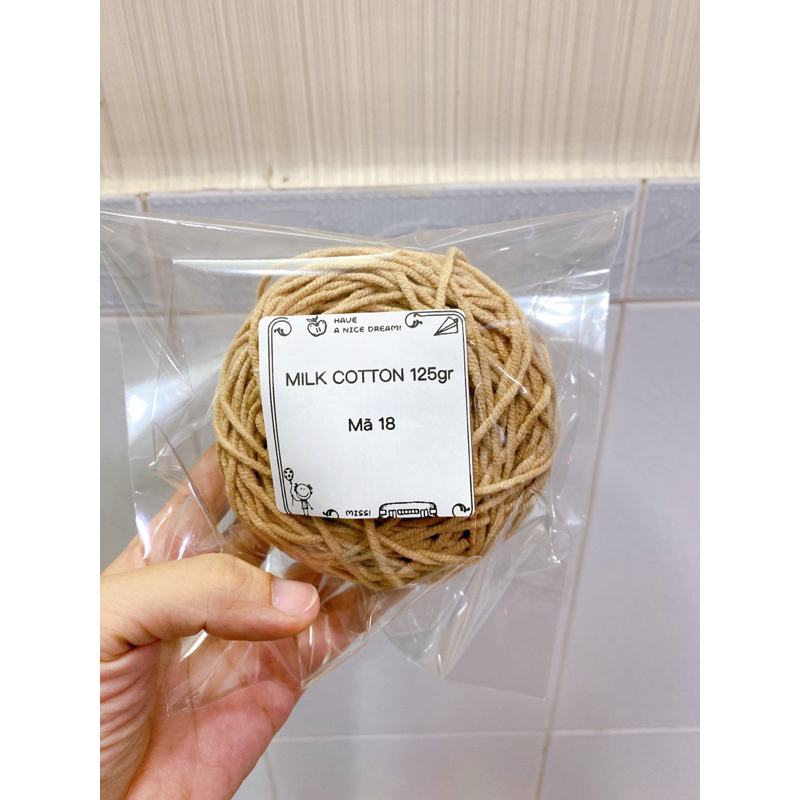 Cuộn 50gr, chiết từ len milk cotton 125g loại 1 (51-103) - Len sợi cotton