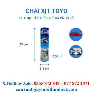 Chai xịt bóng gỗ Toyo 500ml