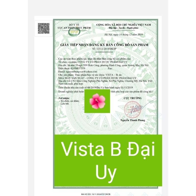 Vitamin VISTA B12 Đại uy Pharma lọ 100 viên