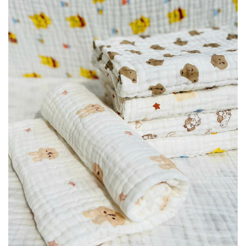 Khăn tắm xô nhăn 6 lớp không viền