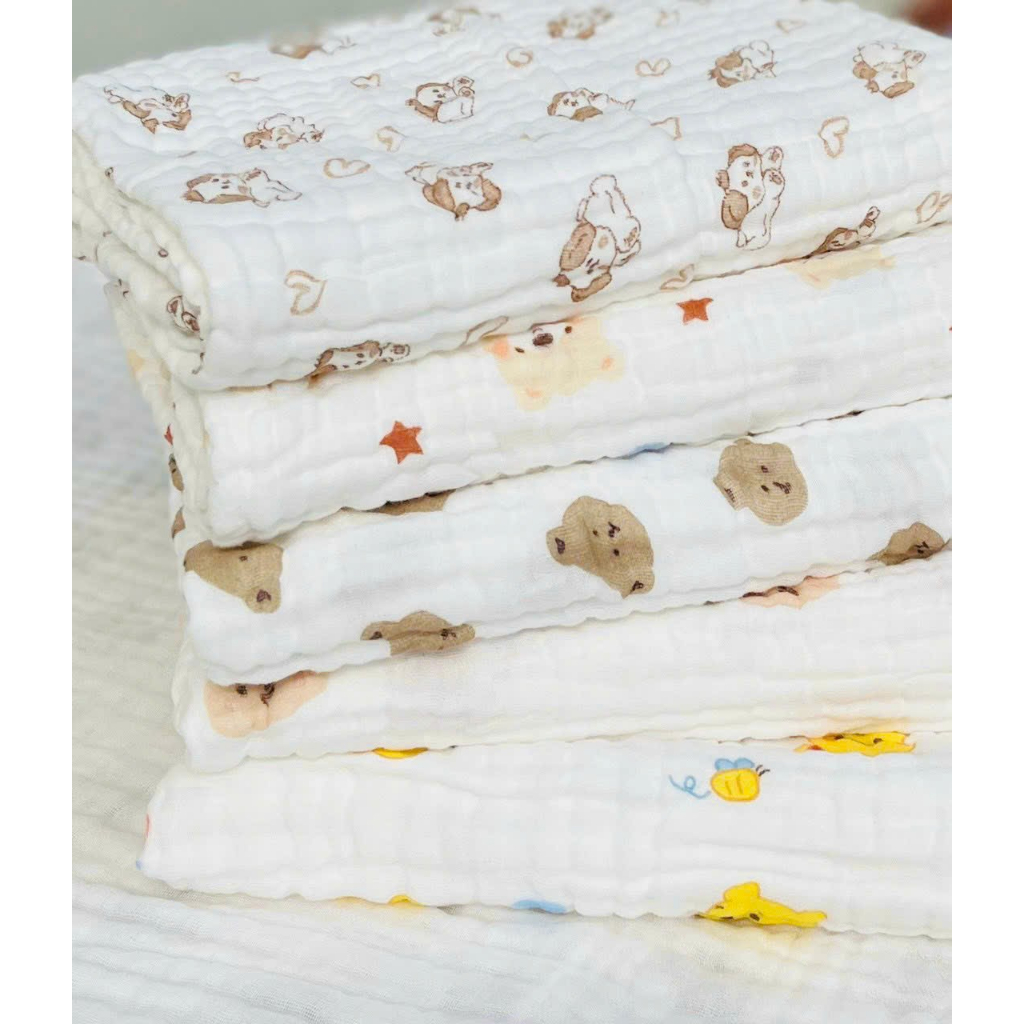 Khăn tắm xô nhăn 6 lớp không viền