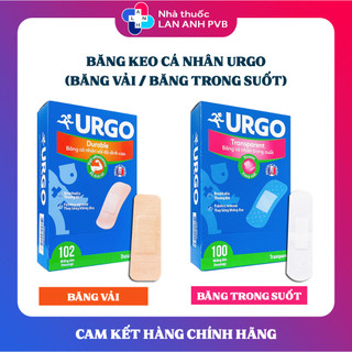 Băng keo cá nhân URGO - Băng dính cá nhân trong suốt, băng dính cá nhân vải.