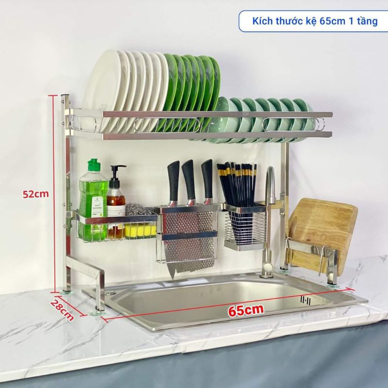 Kệ chén đa năng bằng 100% inox cao cấp, kệ chén thông minh trên bồn rửa