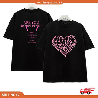 Áo thun unisex blackpink, áo phông thiết kế born pink : mẫu hình in 2 mặt