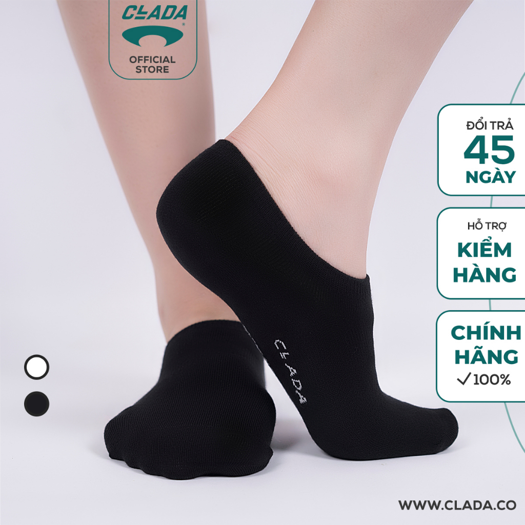 Tất Cotton Lười CLADA Essential - Đen - TE001