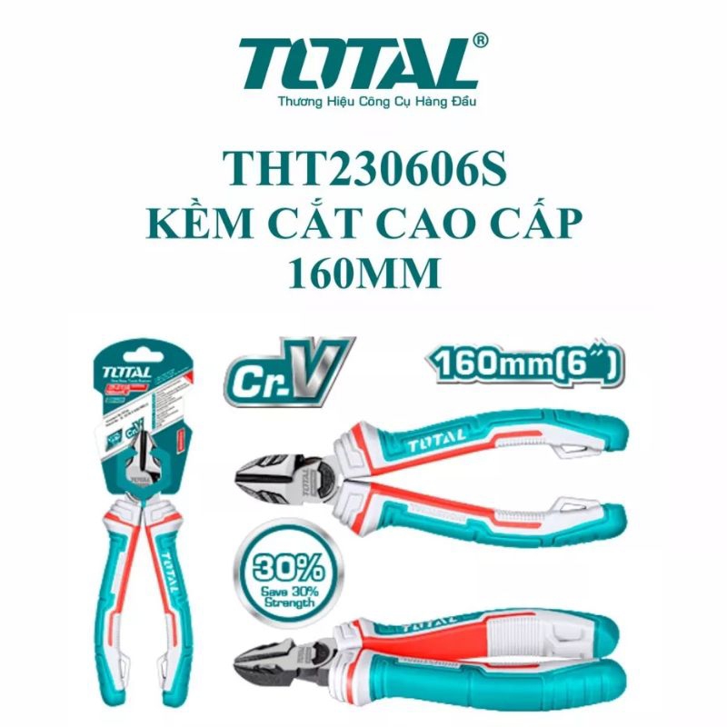 Kìm cắt 6 inch (trợ lực 30%) TOTAL THT230606S
