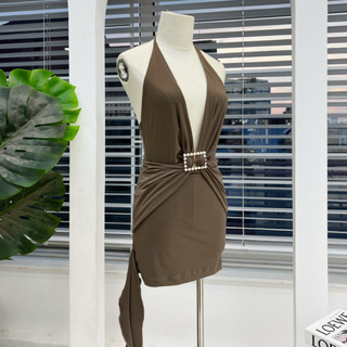 𝑪𝒉𝒊𝒄𝒄𝒚 𝑫𝒓𝒆𝒔𝒔 Đầm body tag đá cổ v bageo