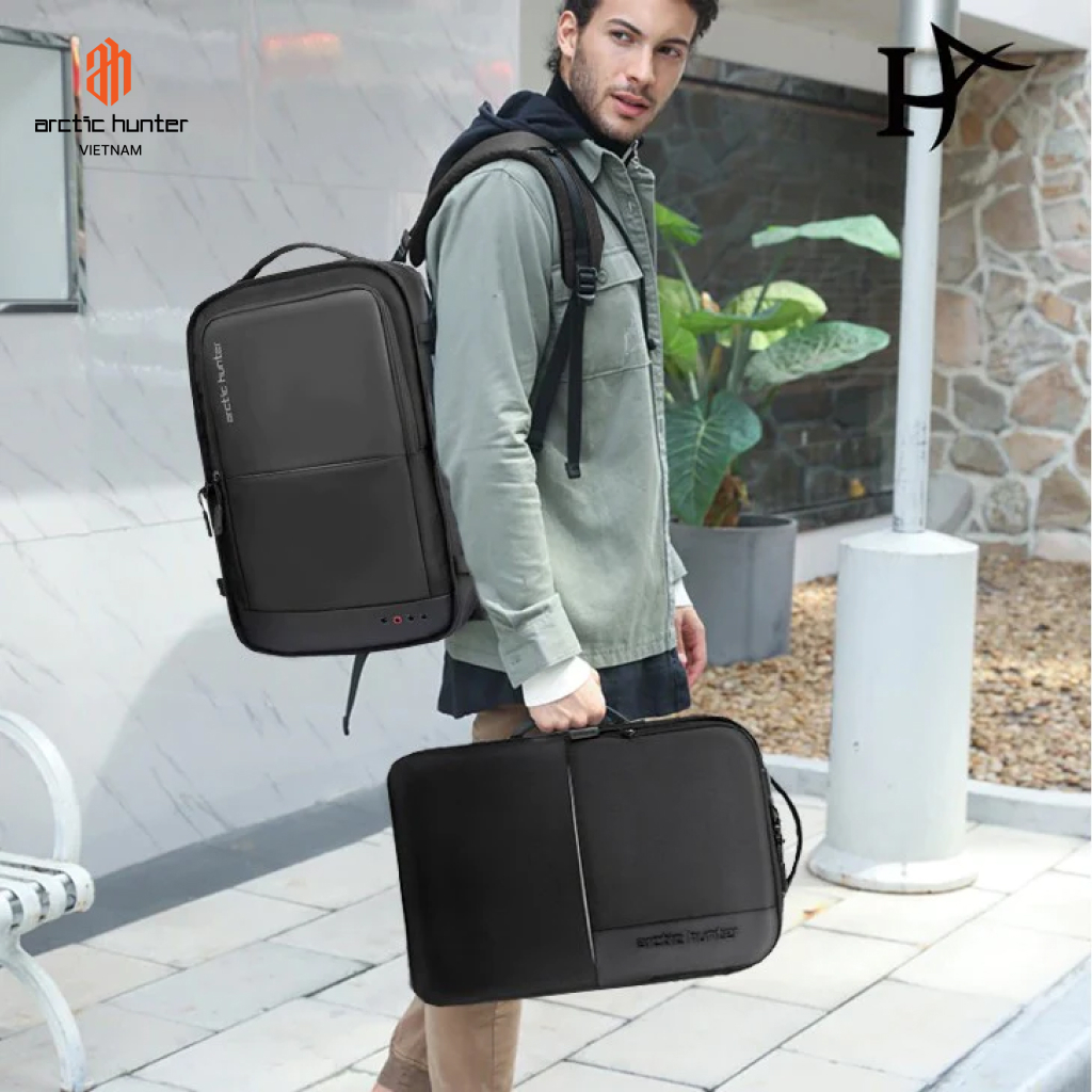 Balo du lịch Arctic Hunter B00382 có cổng USB chống thấm nước 15.6 inch đa năng đi học, đi làm, đi chơi