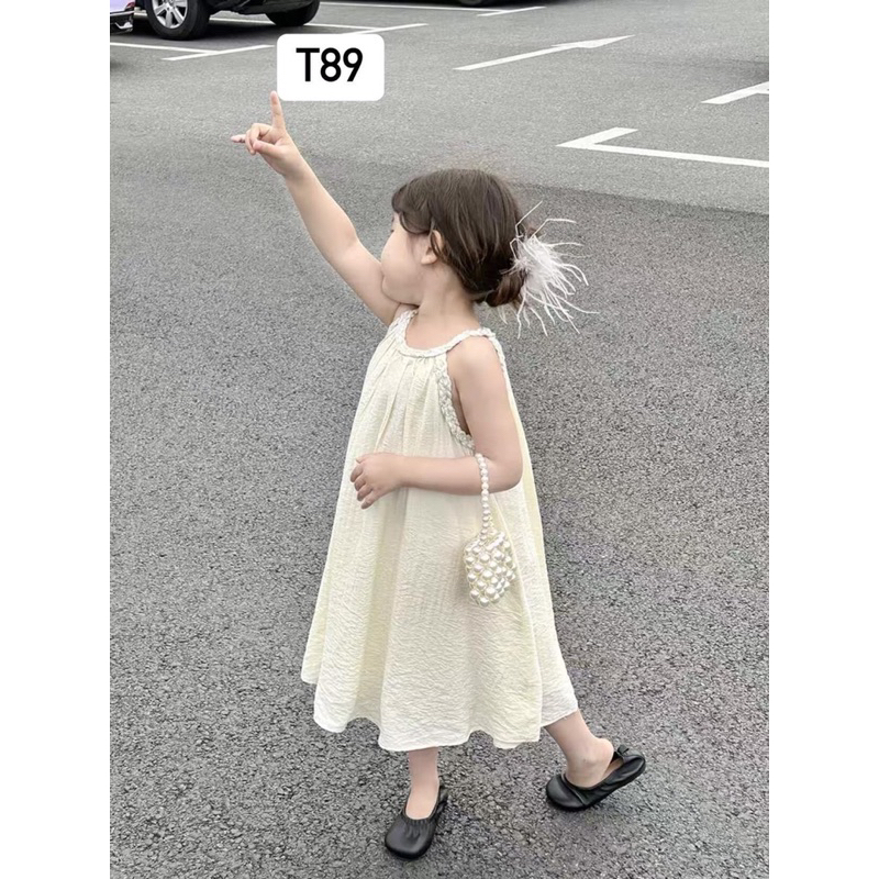 VÁY SUÔNG VIỀN CỔ ĐAN CHO BÉ GÁI