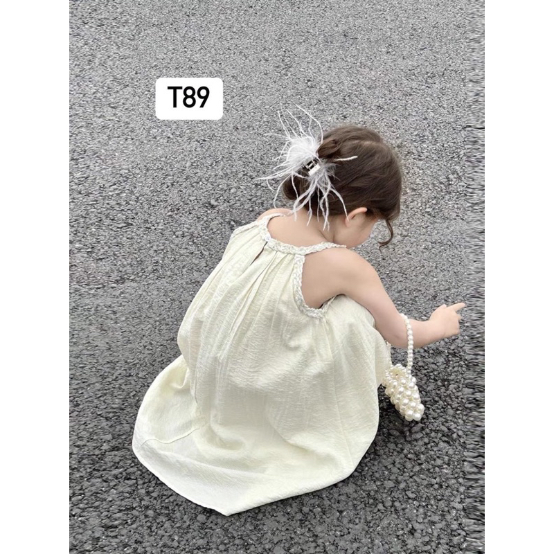 VÁY SUÔNG VIỀN CỔ ĐAN CHO BÉ GÁI