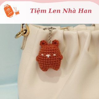 Móc khóa gấu mini handmade bằng len