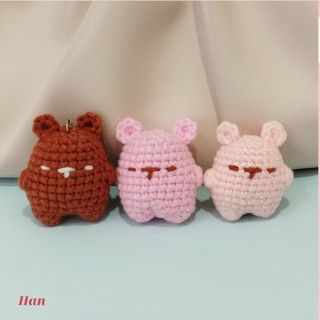Móc khóa gấu mini handmade bằng len
