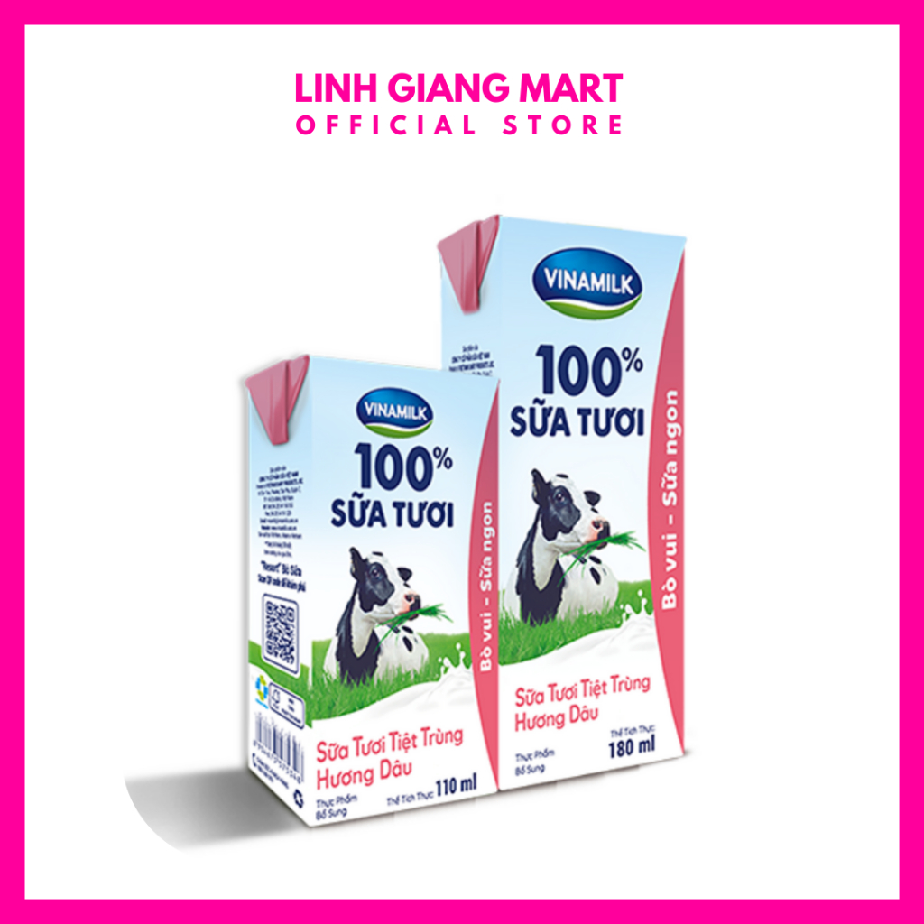Vinamilk - Sữa Tươi Tiệt Trùng 100% - Hương Dâu