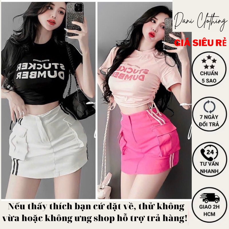 chân váy túi hộp sọc chất kaki - S2U