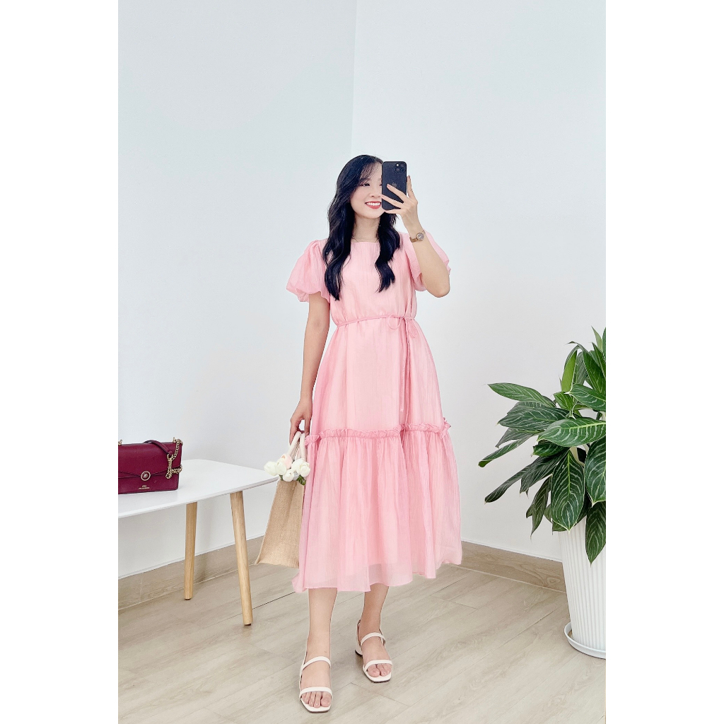 Đầm SuôngTơ Xốp Gân Bèo Tay Bí - Lily Dress