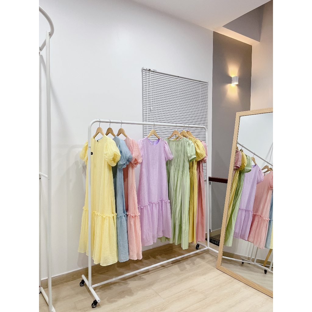 Đầm SuôngTơ Xốp Gân Bèo Tay Bí - Lily Dress