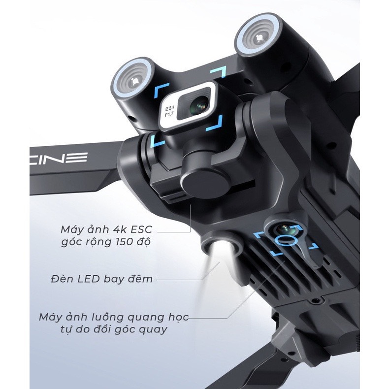 Máy Bay Điều Khiển Từ Xa, Flycam Mini I3 Pro Max, Ply cam Cảm Biến Tránh Vật Cản, pin 2500mA bay 25 phút