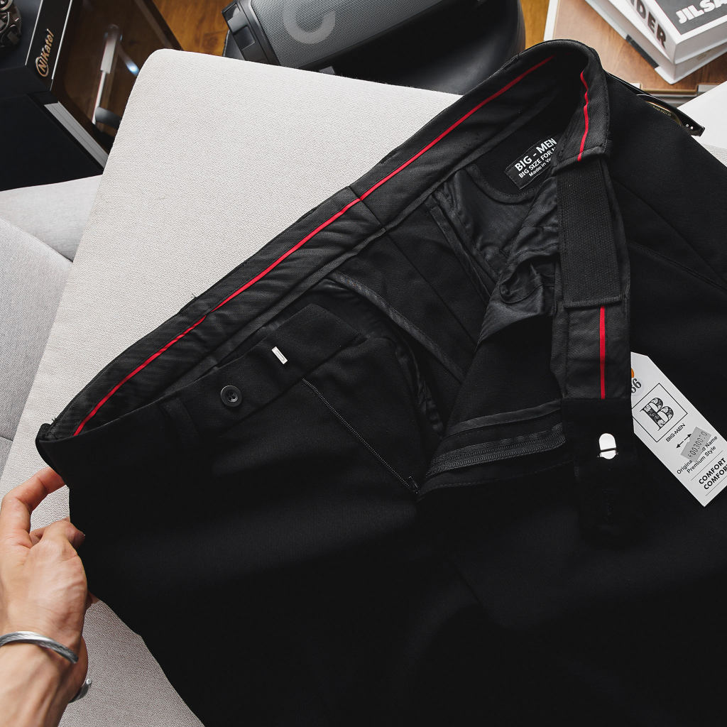 Quần tây nam ống đứng có đai chun vải tuyết mưa bigsize Size từ 80kg đến 135kg